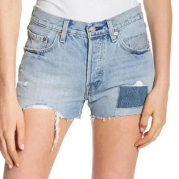 Levi’s 501 Patchwork Distressed Shorts - Picture 2 of 5